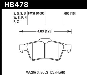 Ford Focus Brake Pads - Rear - Hawk Performance - HPS Performance Street Compound - `13-`14